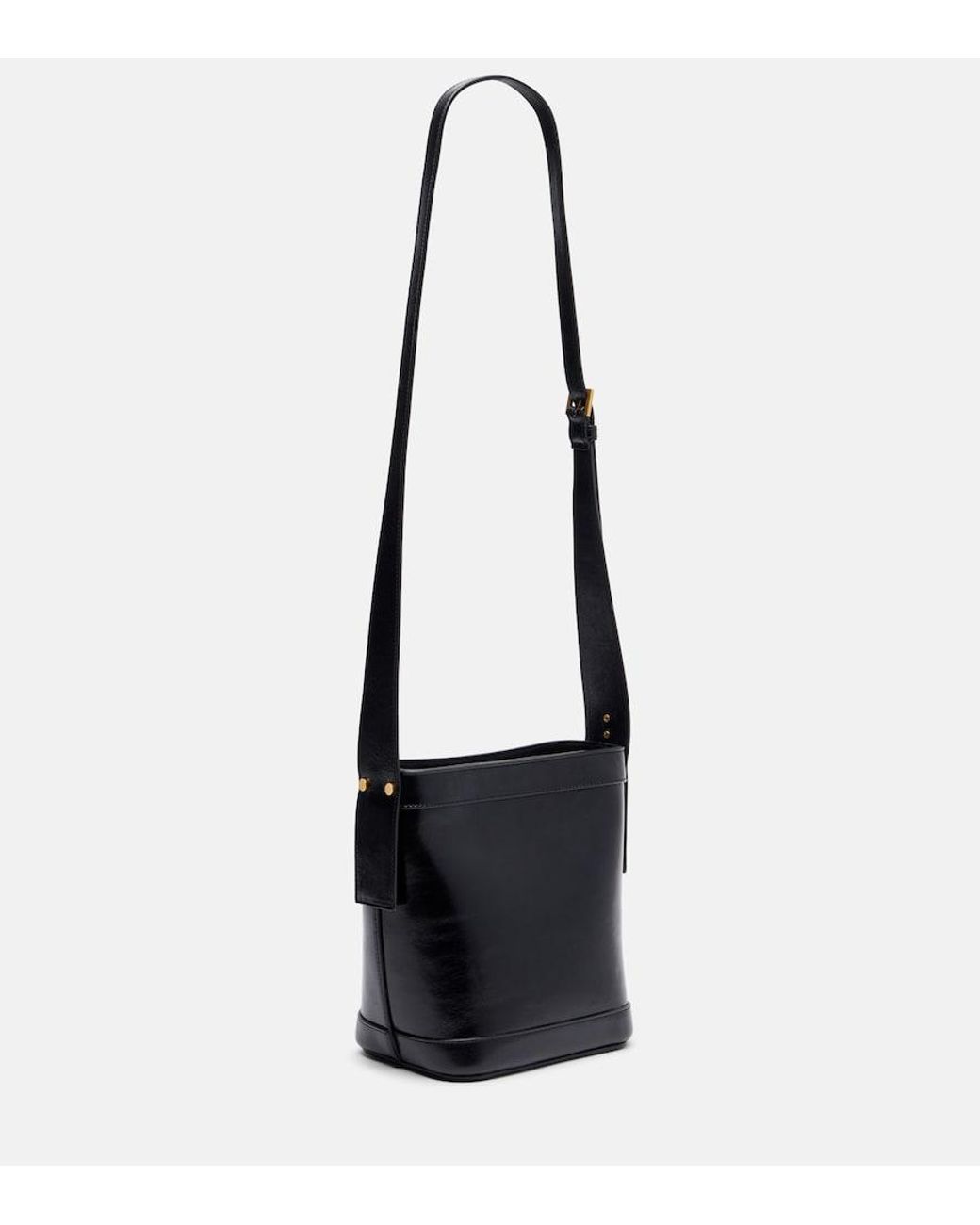 Versace White Medusa Mini Leather Bucket Bag