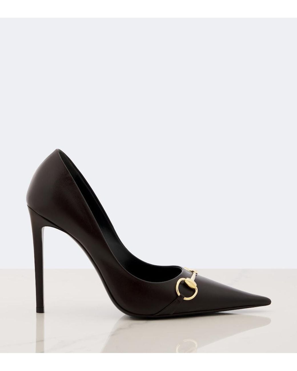 Gucci Black Donna Horsebit Leather Pumps