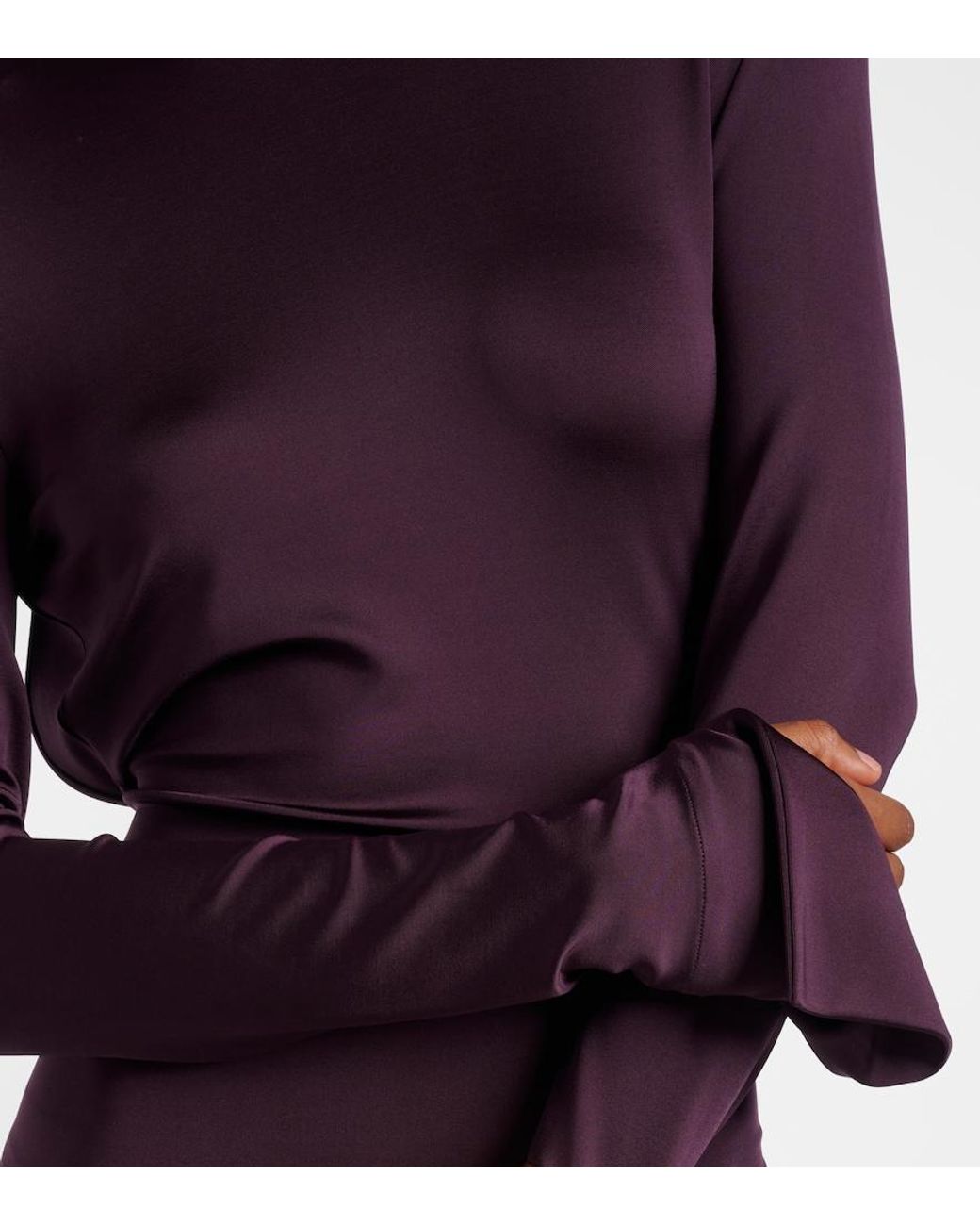 Victoria Beckham Purple Open-Back Gown