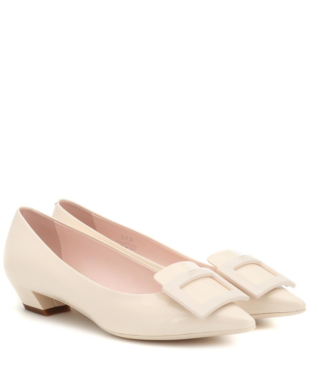 Roger Vivier Gommetine Leather Ballet Flats in White - Lyst