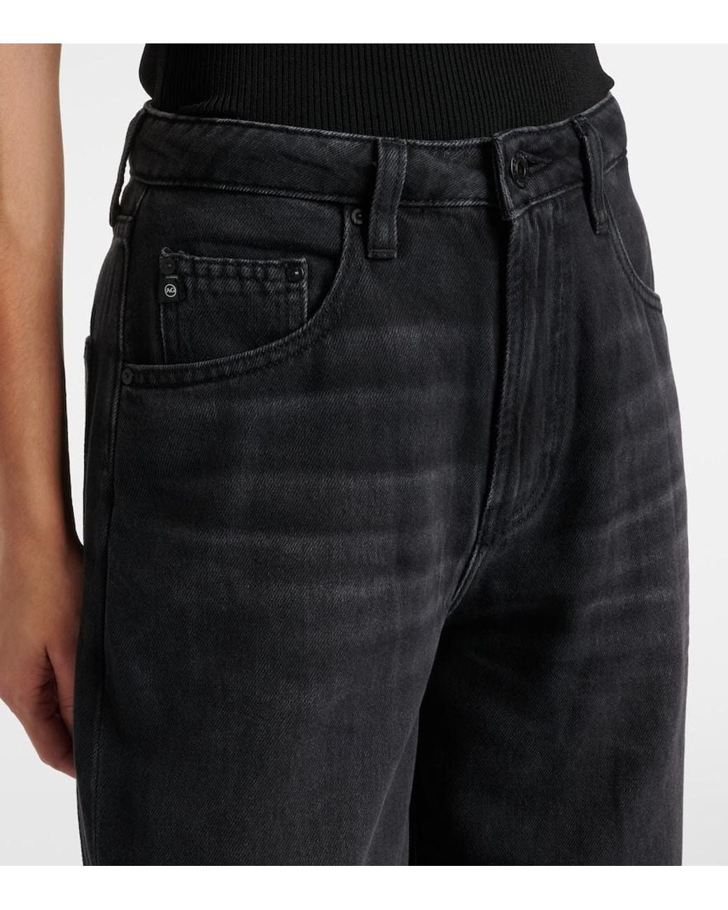 AG Jeans Blue Helsinki High-Rise Wide-Leg Jeans