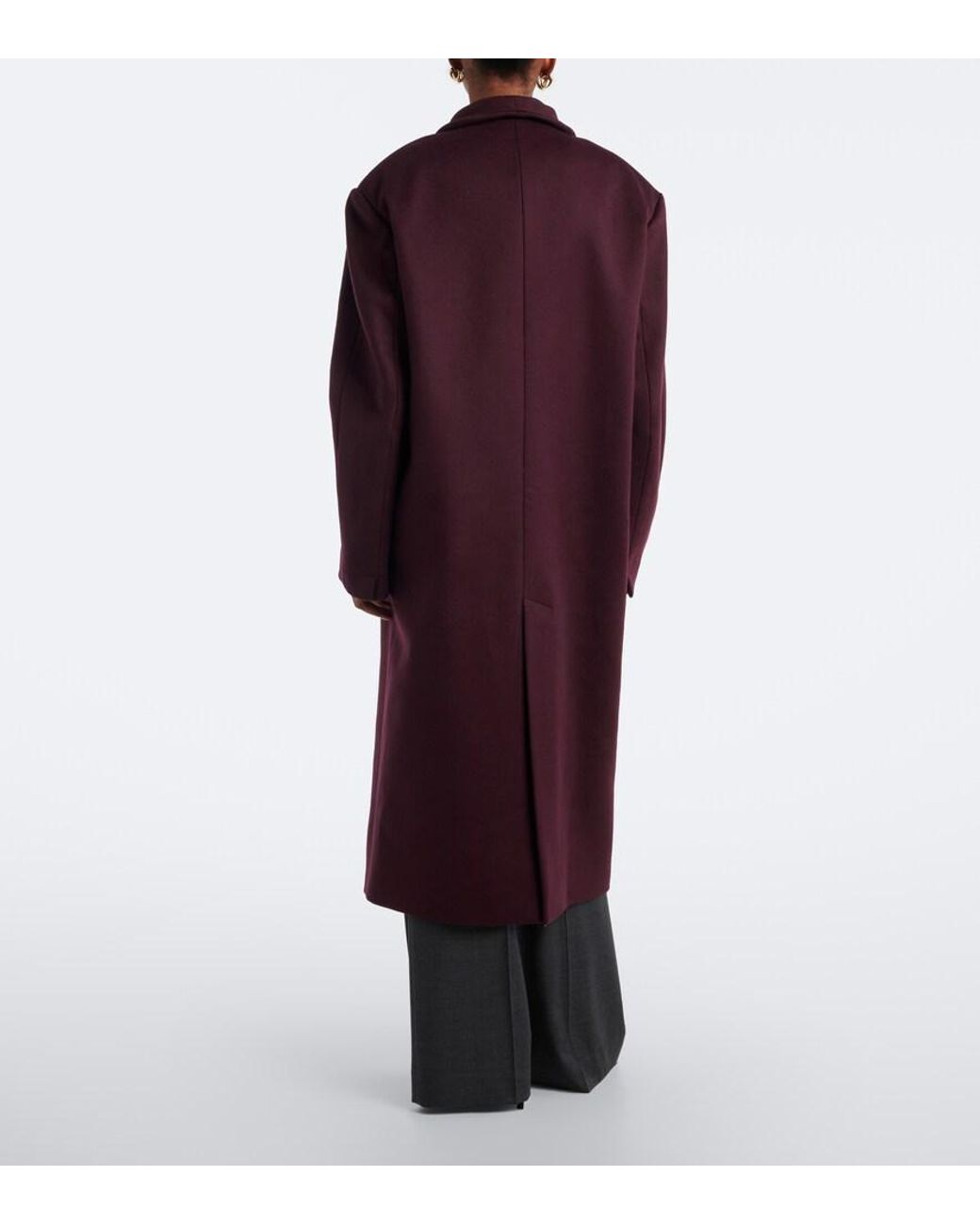Frankie Shop Purple Brea Single-Breasted Wool-Blend Coat