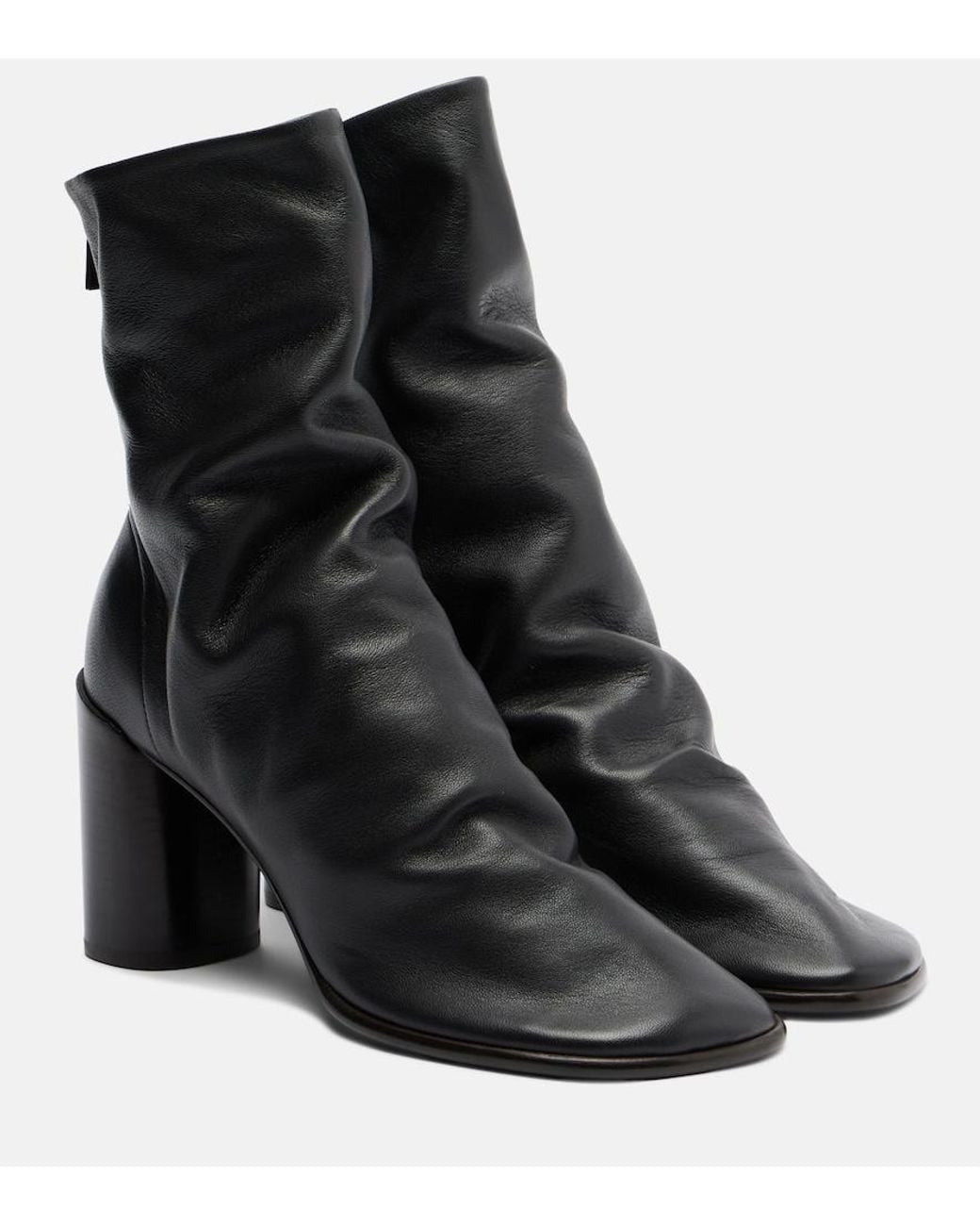 Lemaire Black Glove Leather Ankle Boots