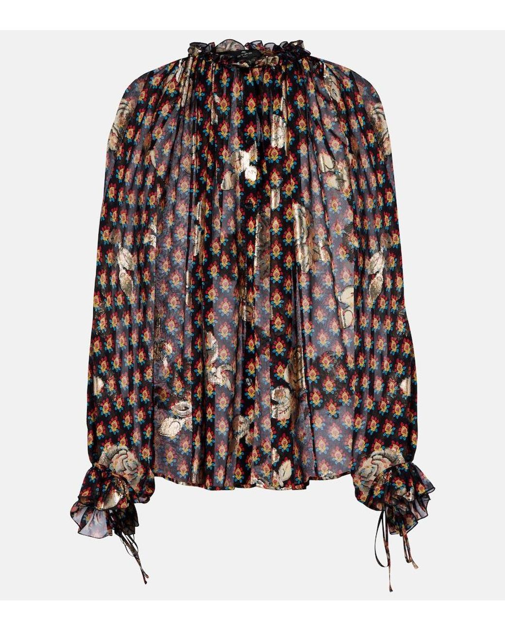 Etro Black Silk-Blend Blouse