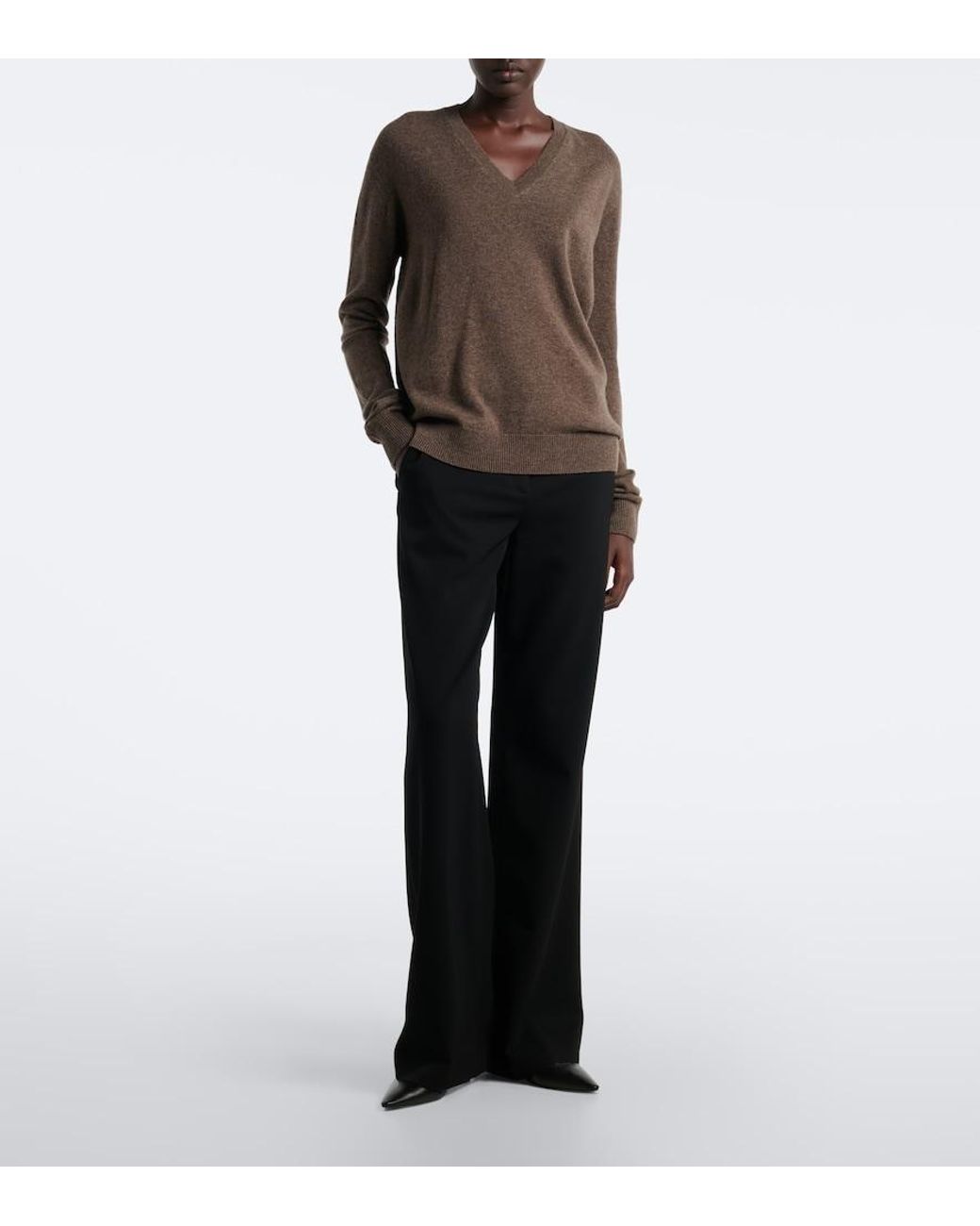 The Row Brown Phora Cashmere Sweater