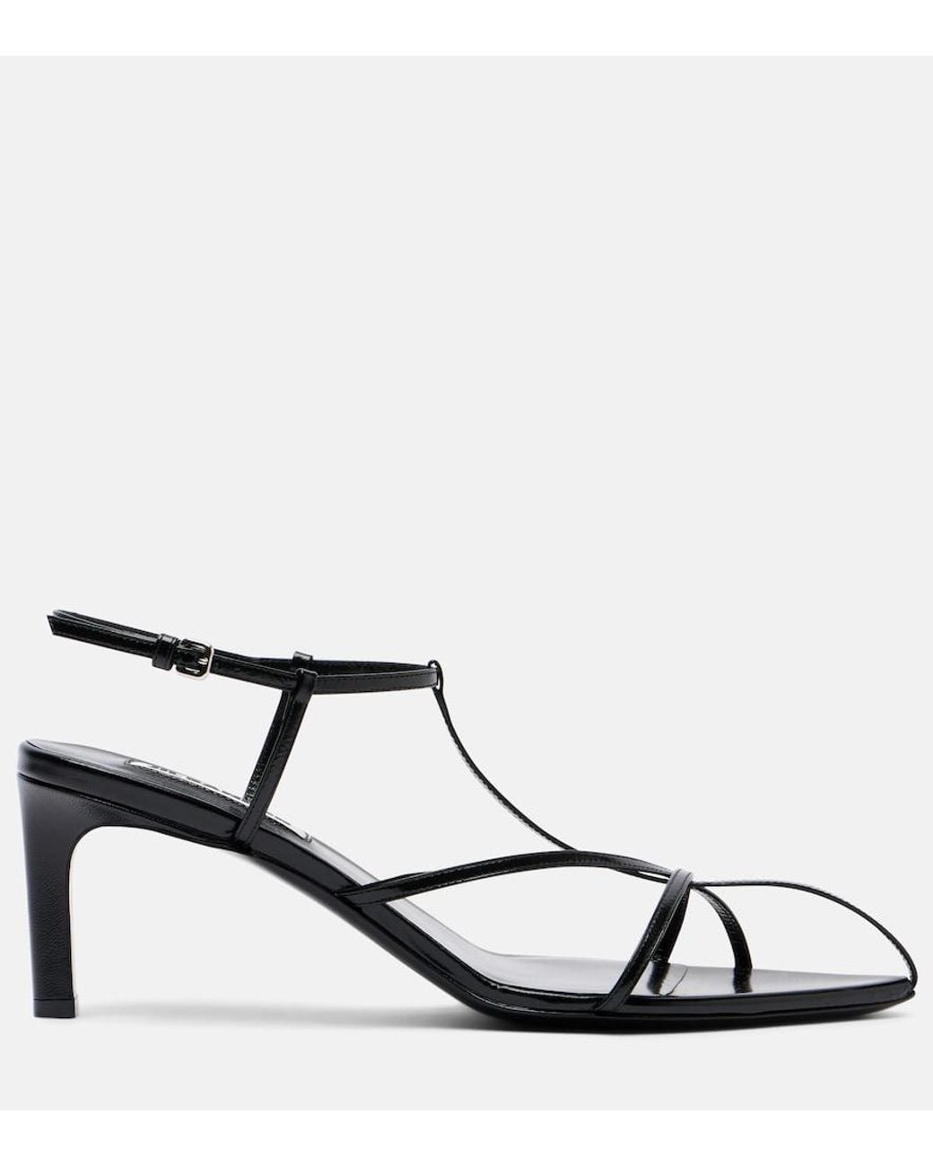 Jil Sander Black Cage Leather Sandals