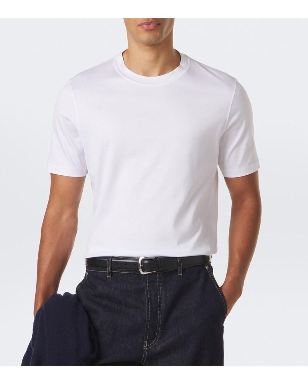 Brunello Cucinelli White Cotton Jersey T-Shirt for men