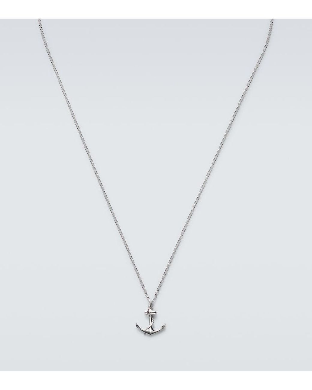 Mateo Blue Anchor Lock Small Sterling Chain Necklace for men