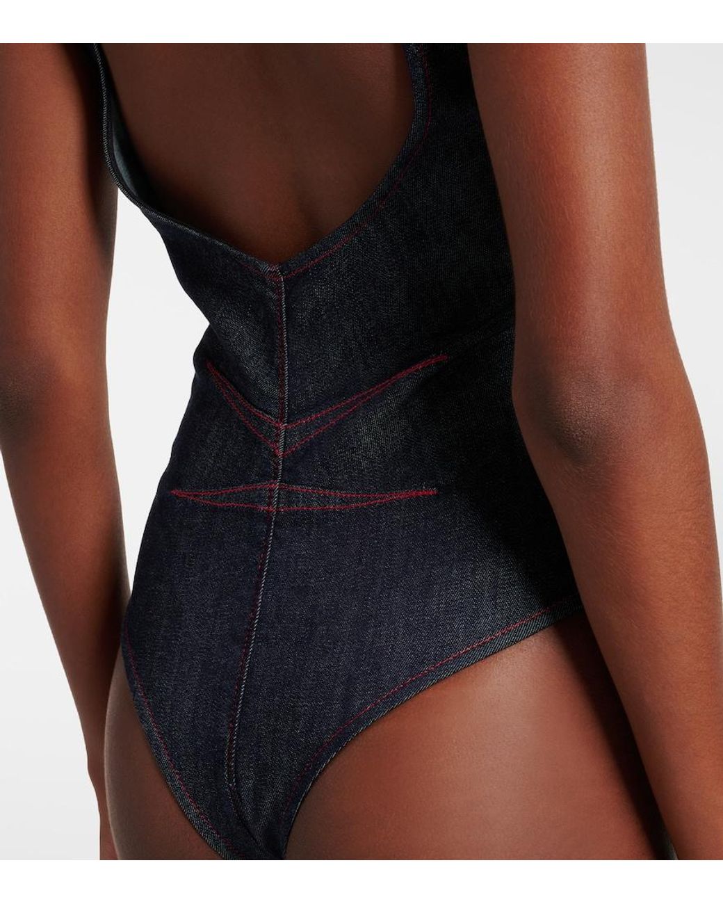 Alaïa Blue Denim Bodysuit