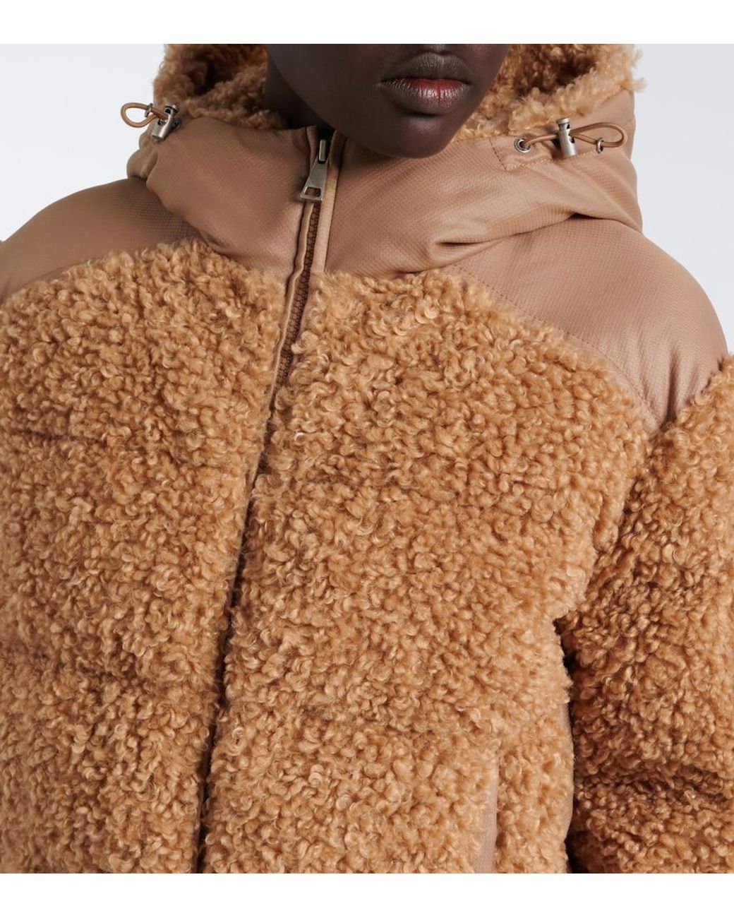 Moncler Brown Alpestre Teddy Down Jacket