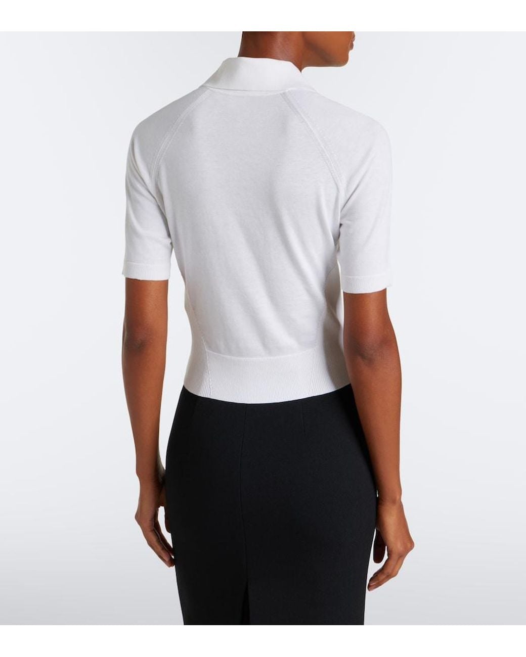 Givenchy White Cotton And Silk Polo Sweater