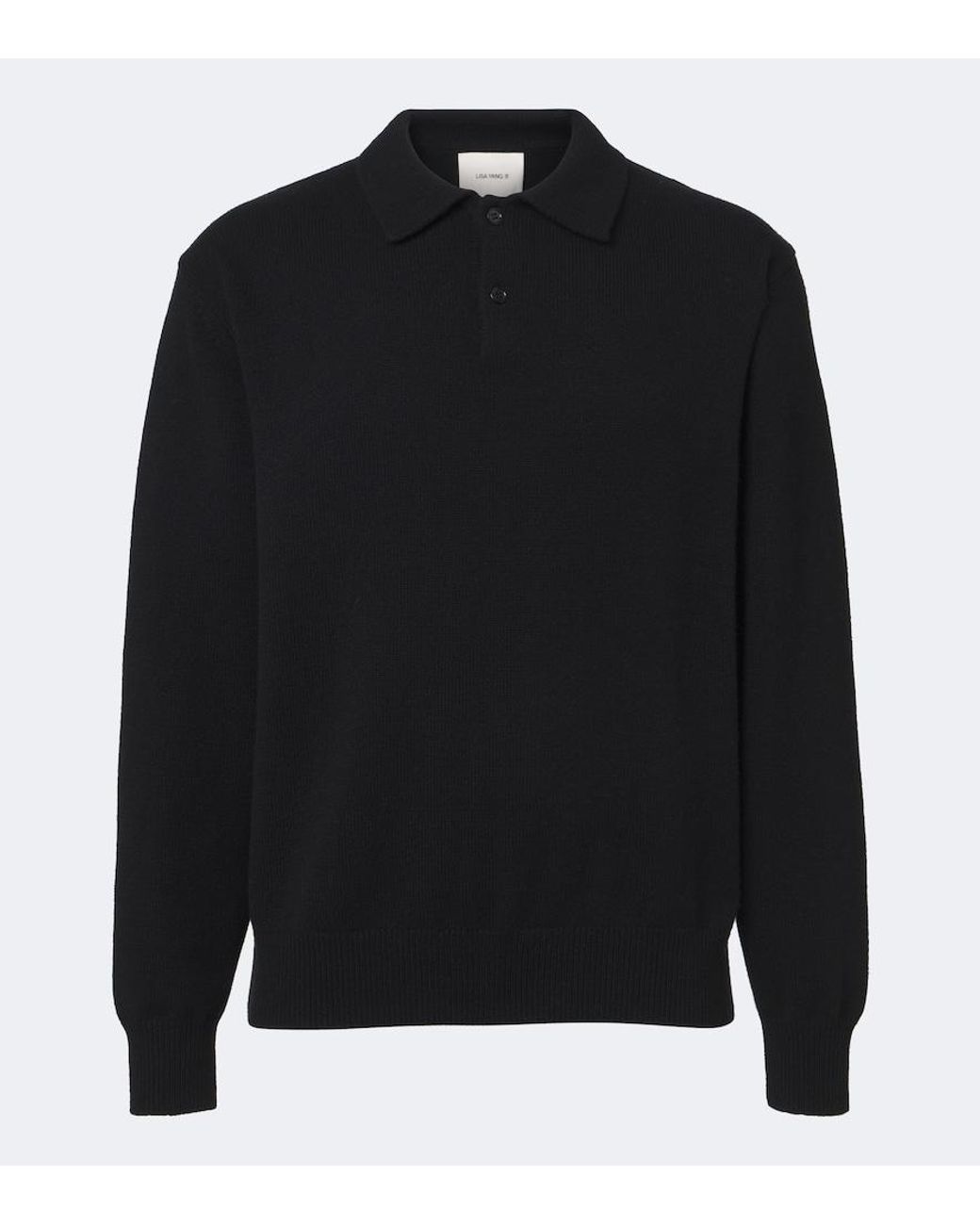Lisa Yang Black Rufus Cashmere Polo Sweater for men