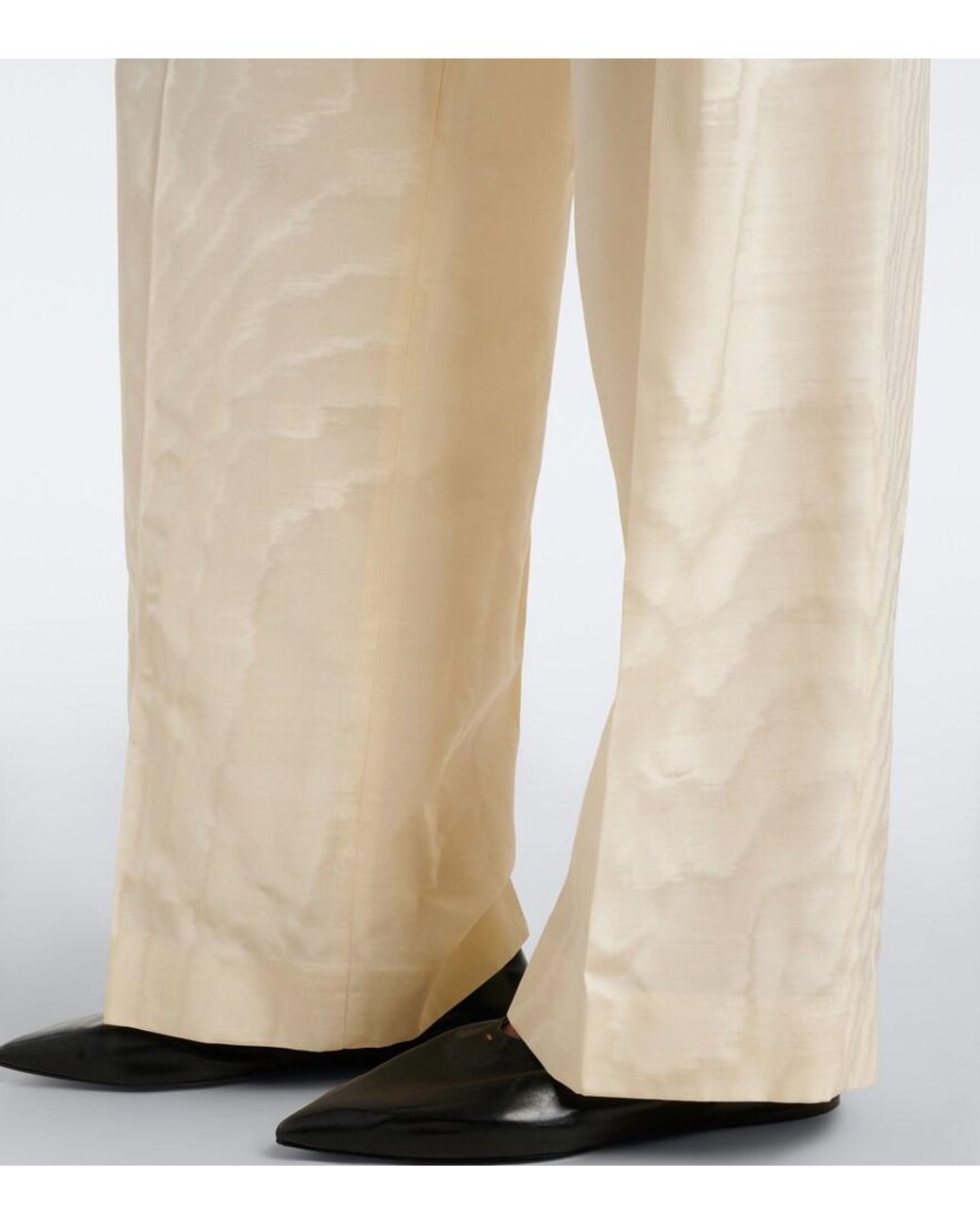 Stella McCartney White Pleated Moire Pants