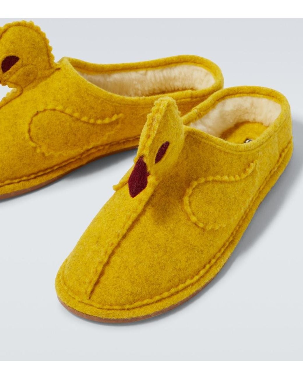 Bode Yellow Wool-Blend Slippers for men