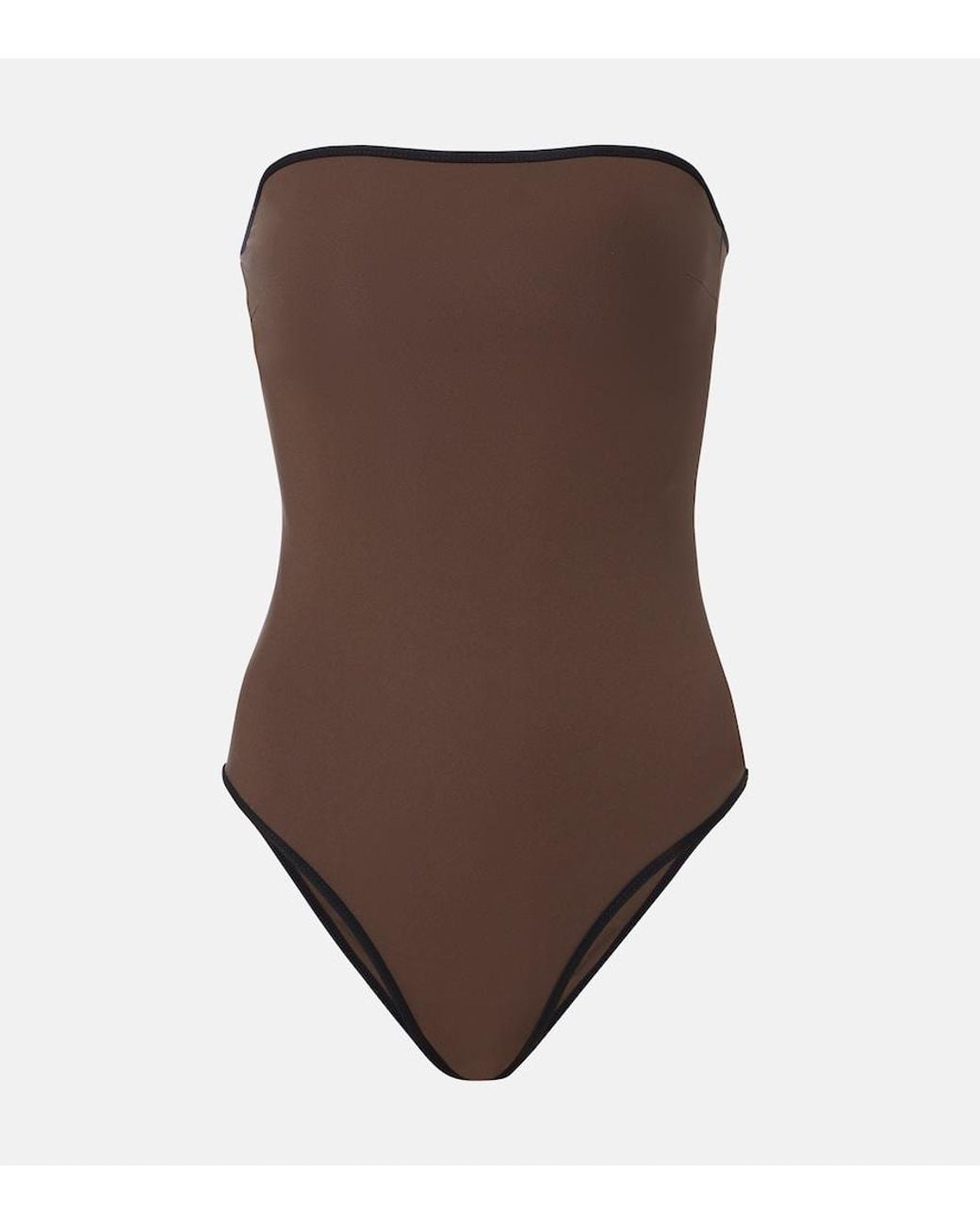 Totême Brown Strapless Swimsuit