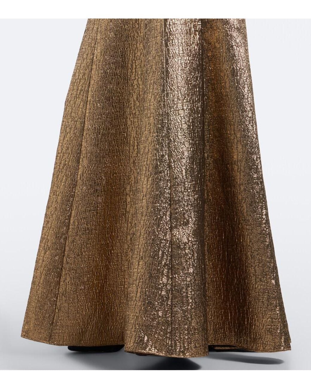 Roland Mouret Natural Embellished Lame Jacquard Gown