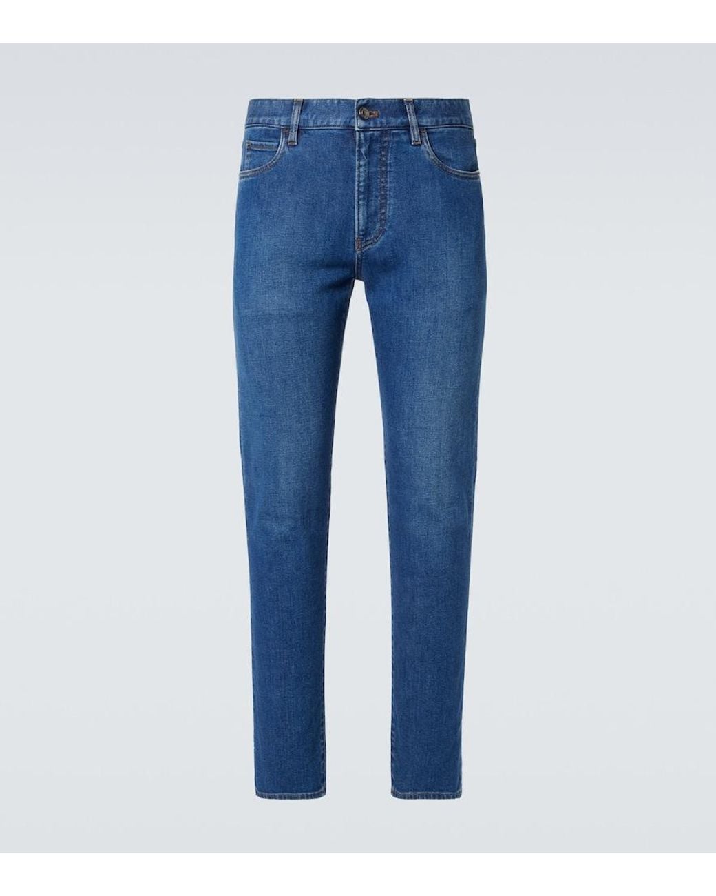 Loro Piana Blue Quarona Slim Jeans for men