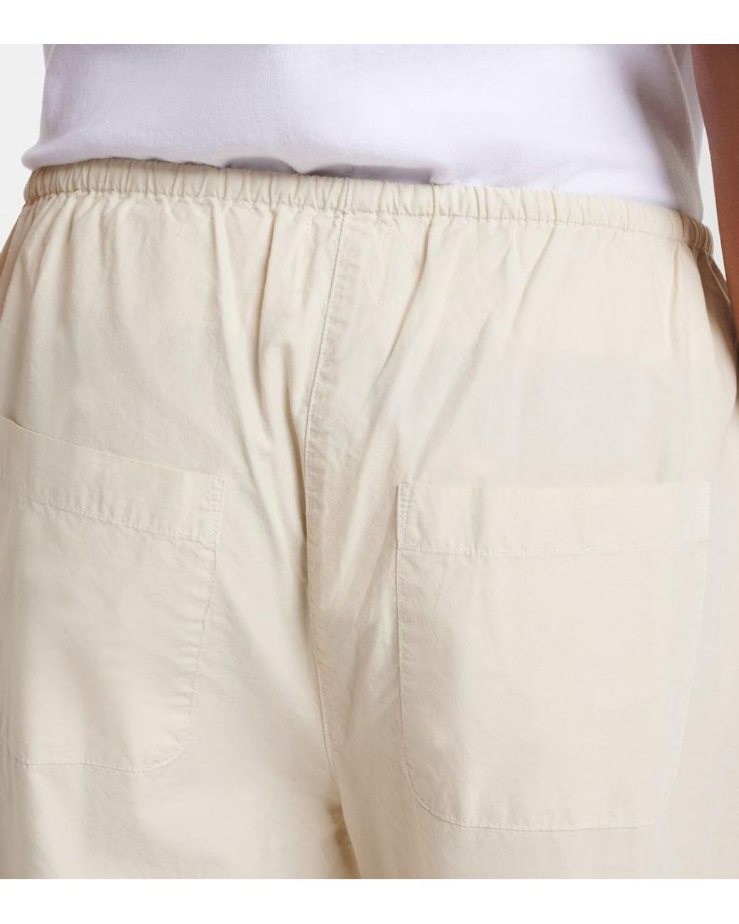 Leset Natural Kyoto Cropped Cotton Wide-Leg Pants