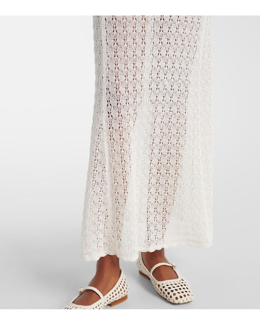 Ganni White Crochet Maxi Skirt
