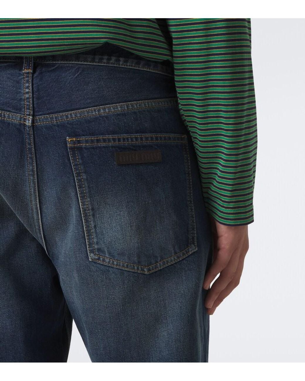 Miu Miu Blue Faded Straight Jeans for men