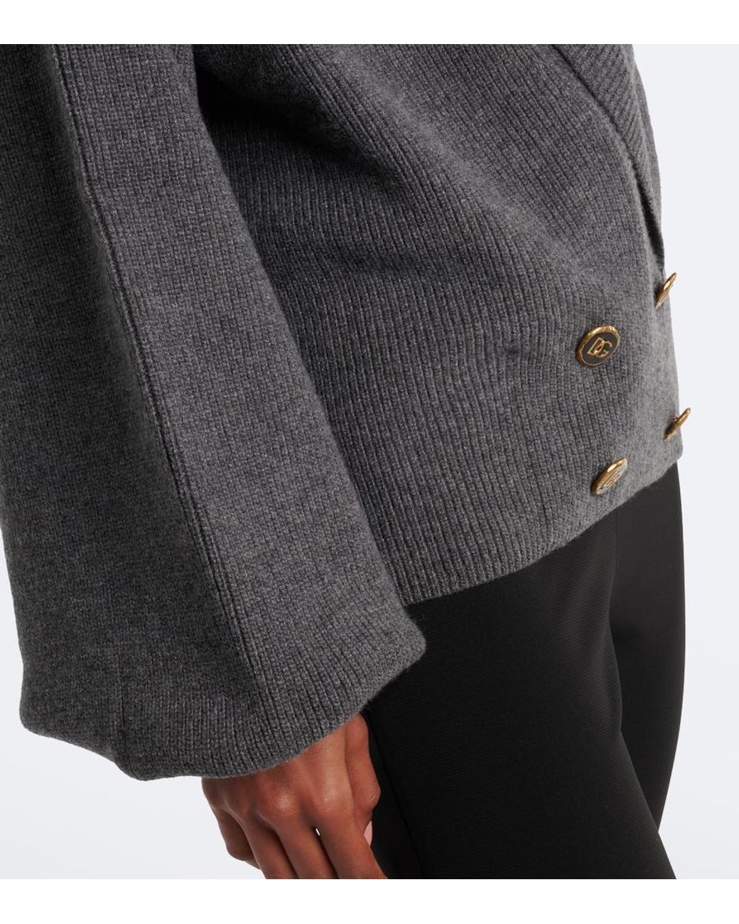 Dolce & Gabbana Black Embellished Virgin Wool Cardigan