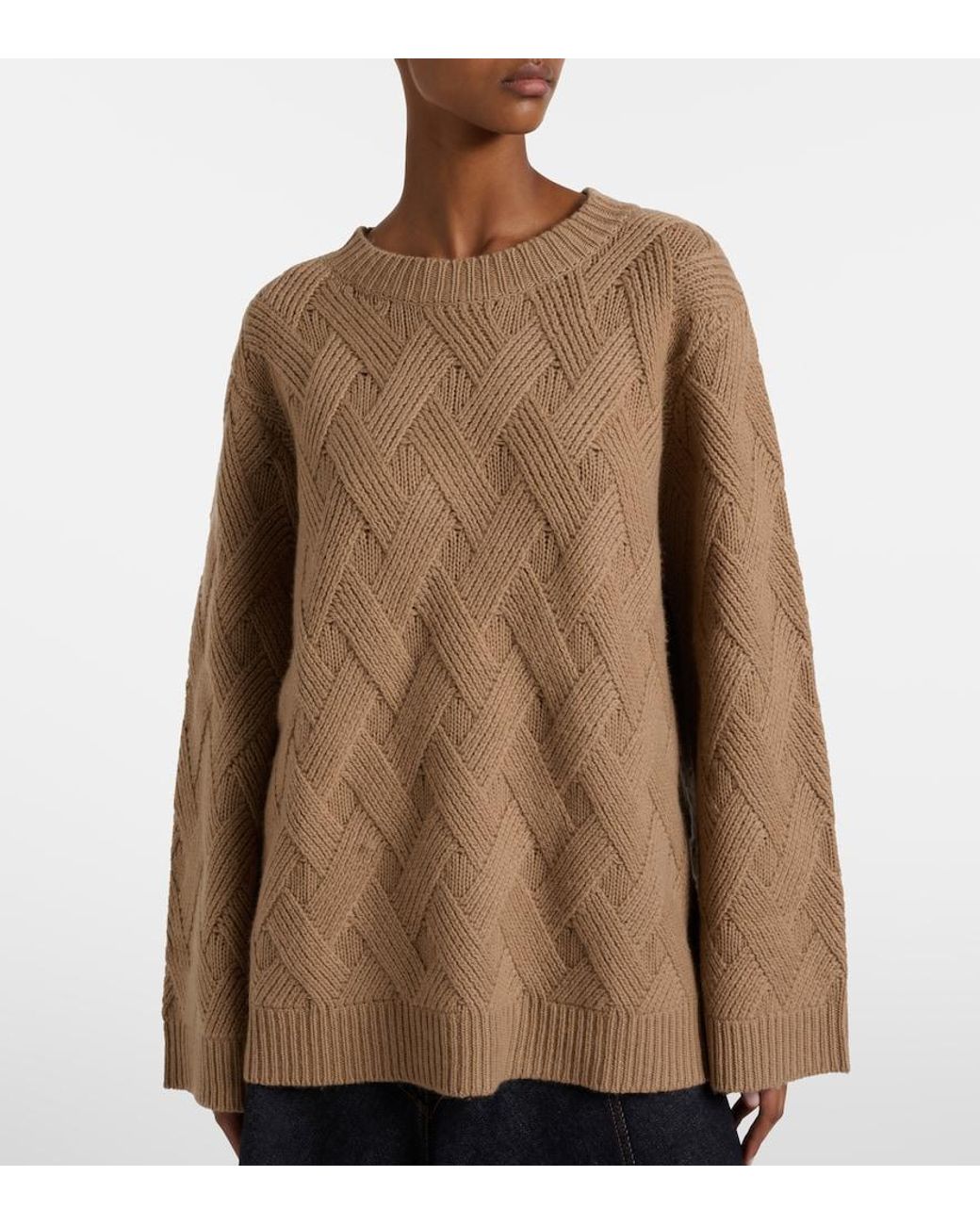 Jardin Des Orangers Brown Oversized Wool And Cashmere Sweater