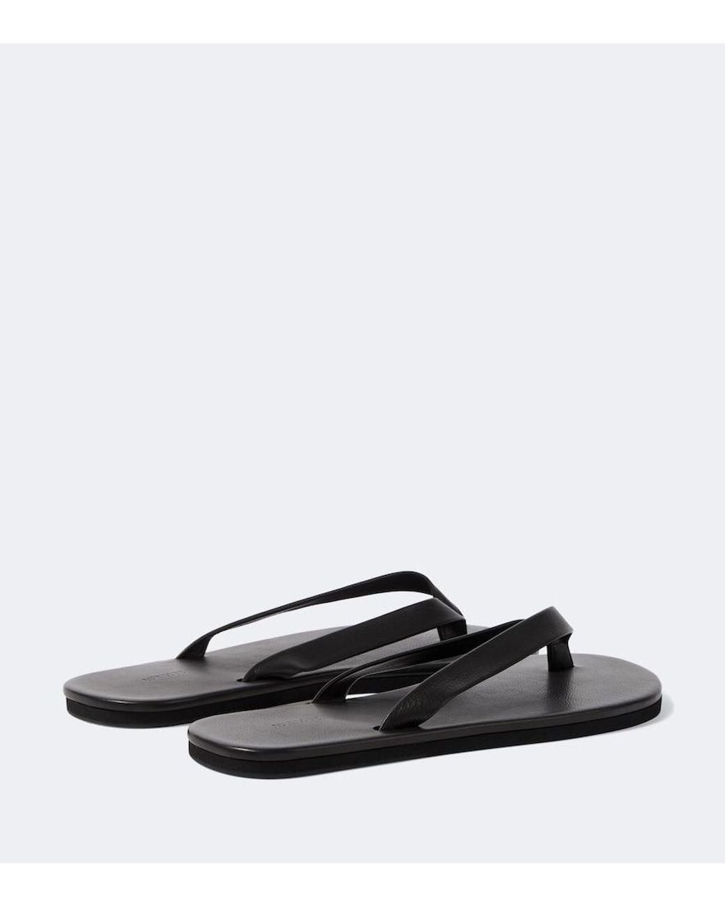 Auralee Black Leather Thong Sandals for men
