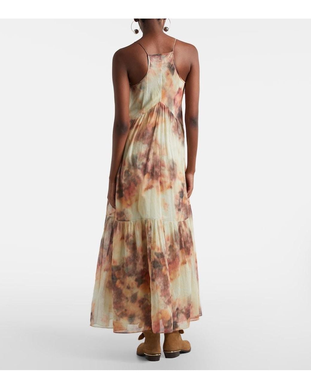 Isabel Marant Natural Printed Cotton Midi Dress