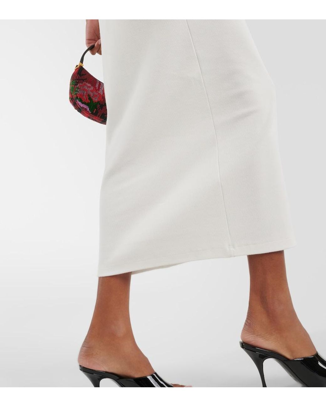 Magda Butrym White Crochet-Trimmed Cotton Midi Dress