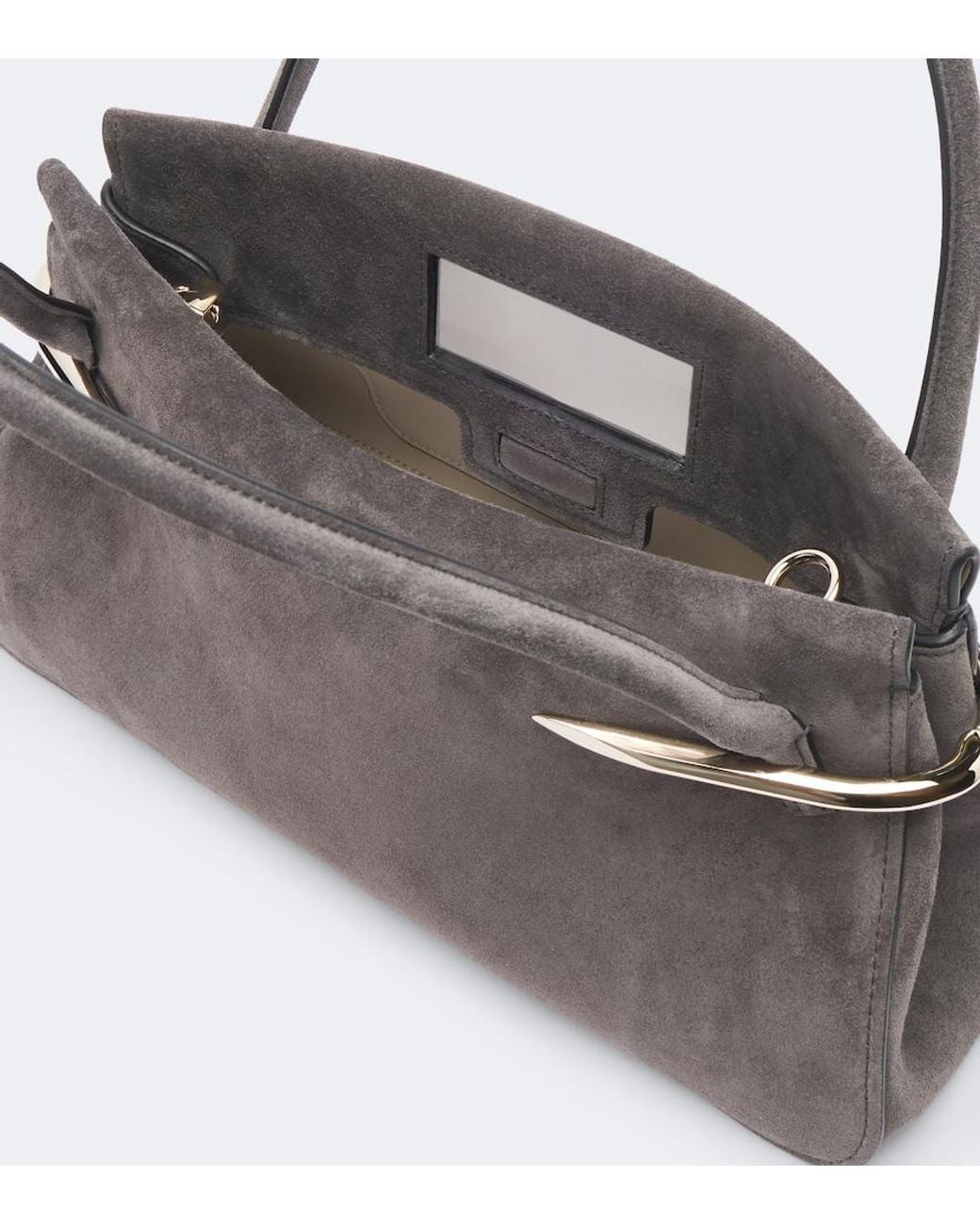 Givenchy Black Pinch Medium Suede Top-Handle Bag