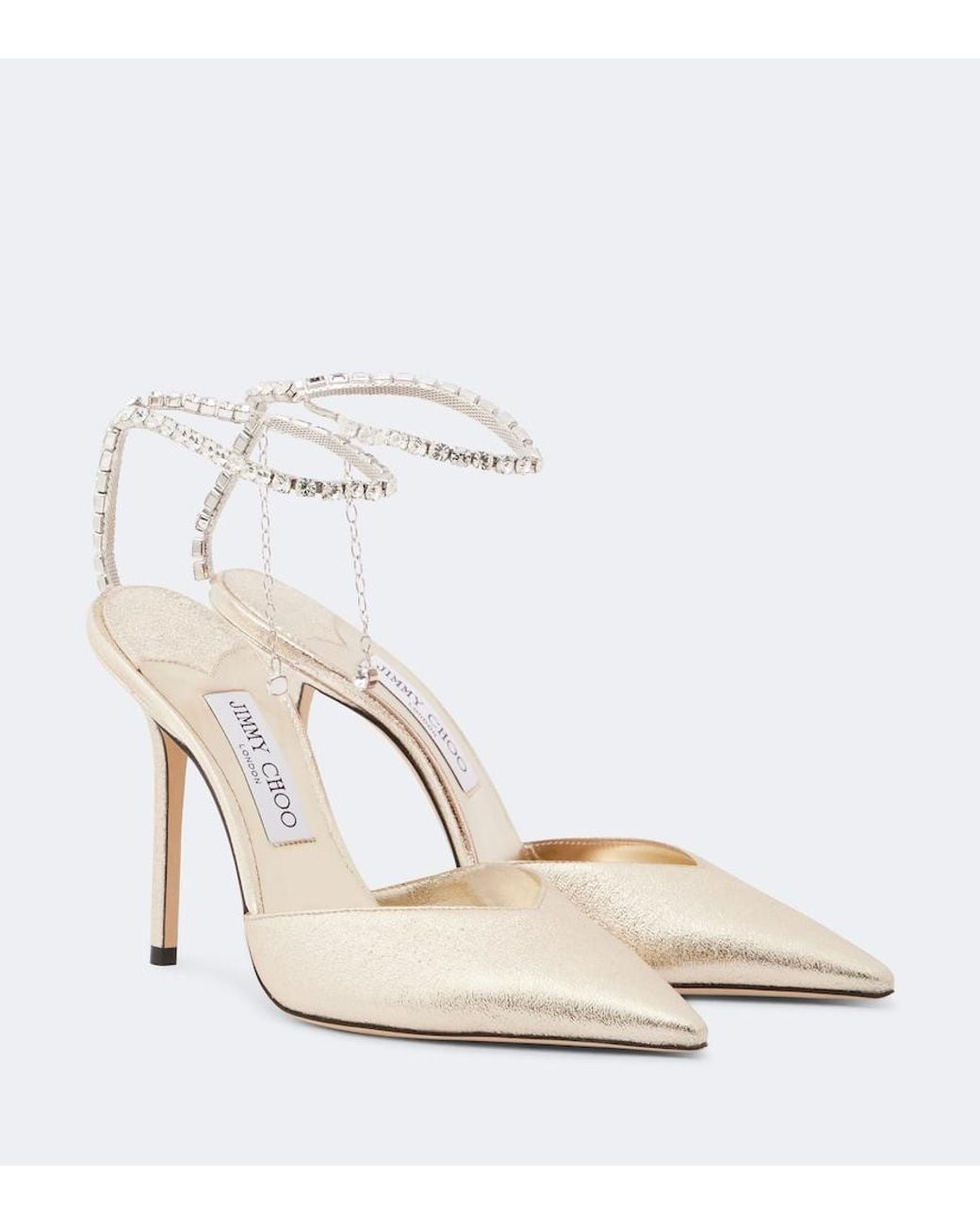 Jimmy Choo Natural Saeda Embellished Pumps