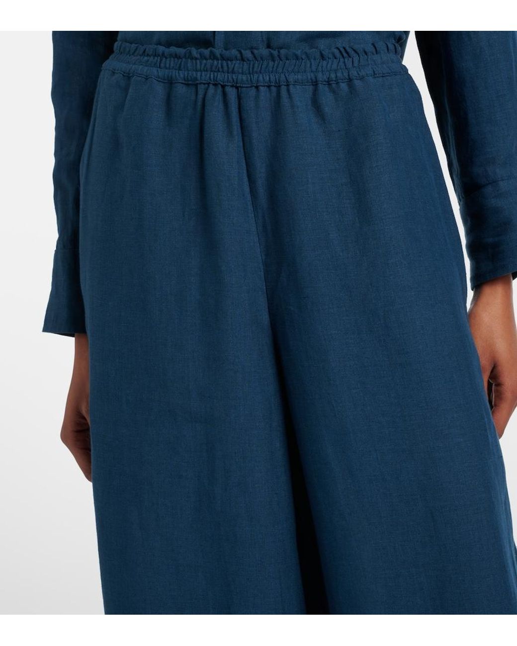 Eres Blue Select Linen Wide-Leg Pants
