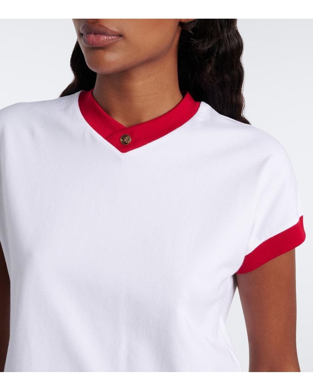 Versace White Medusa Cotton-Blend Jersey T-Shirt
