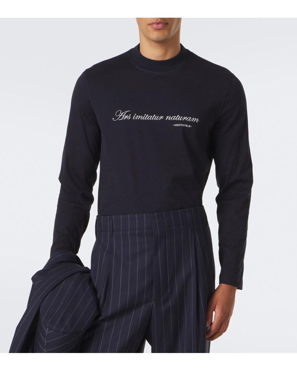 Brunello Cucinelli Blue Printed Cotton Jersey T-Shirt for men