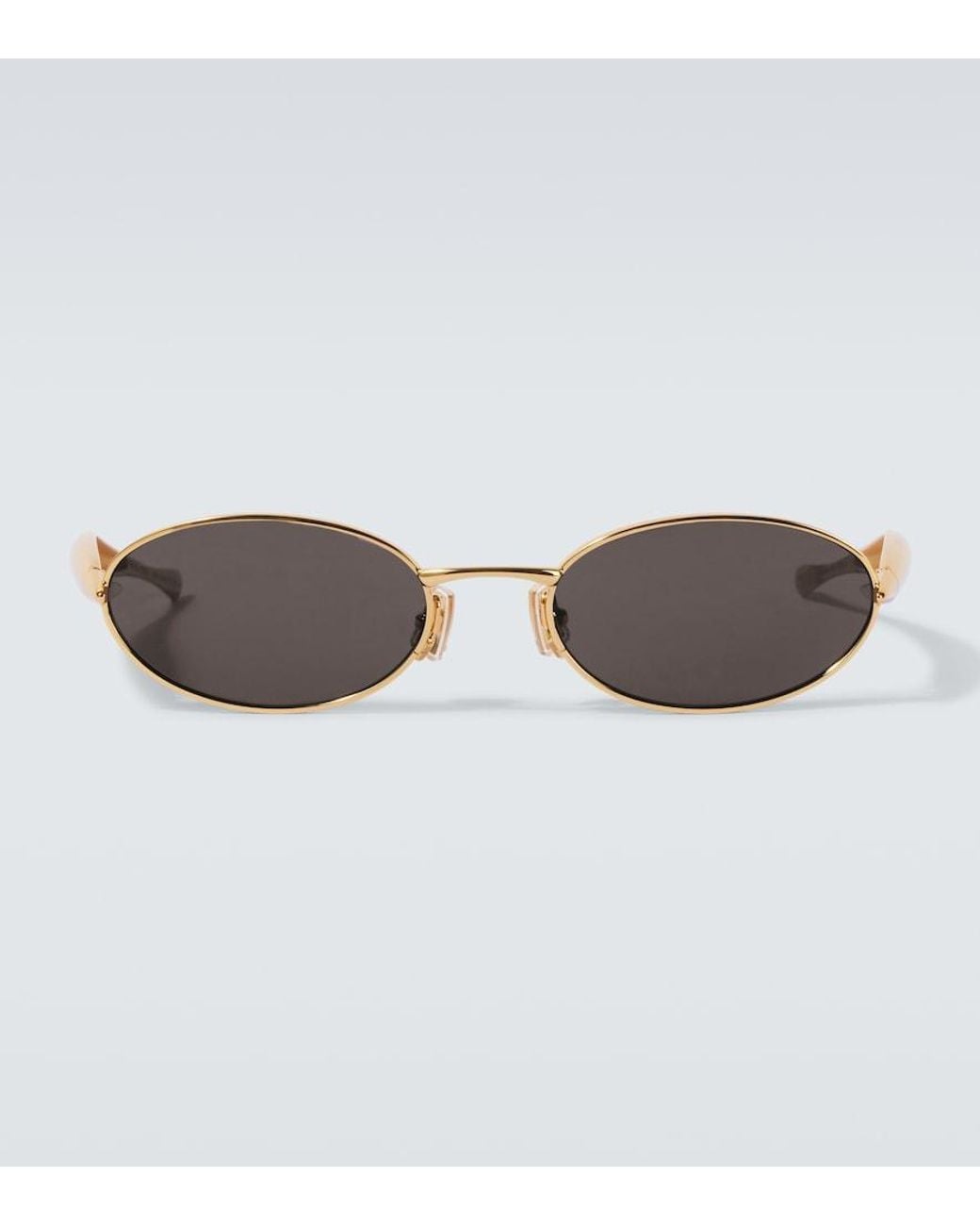 Bottega Veneta Brown Sardine Oval Sunglasses for men