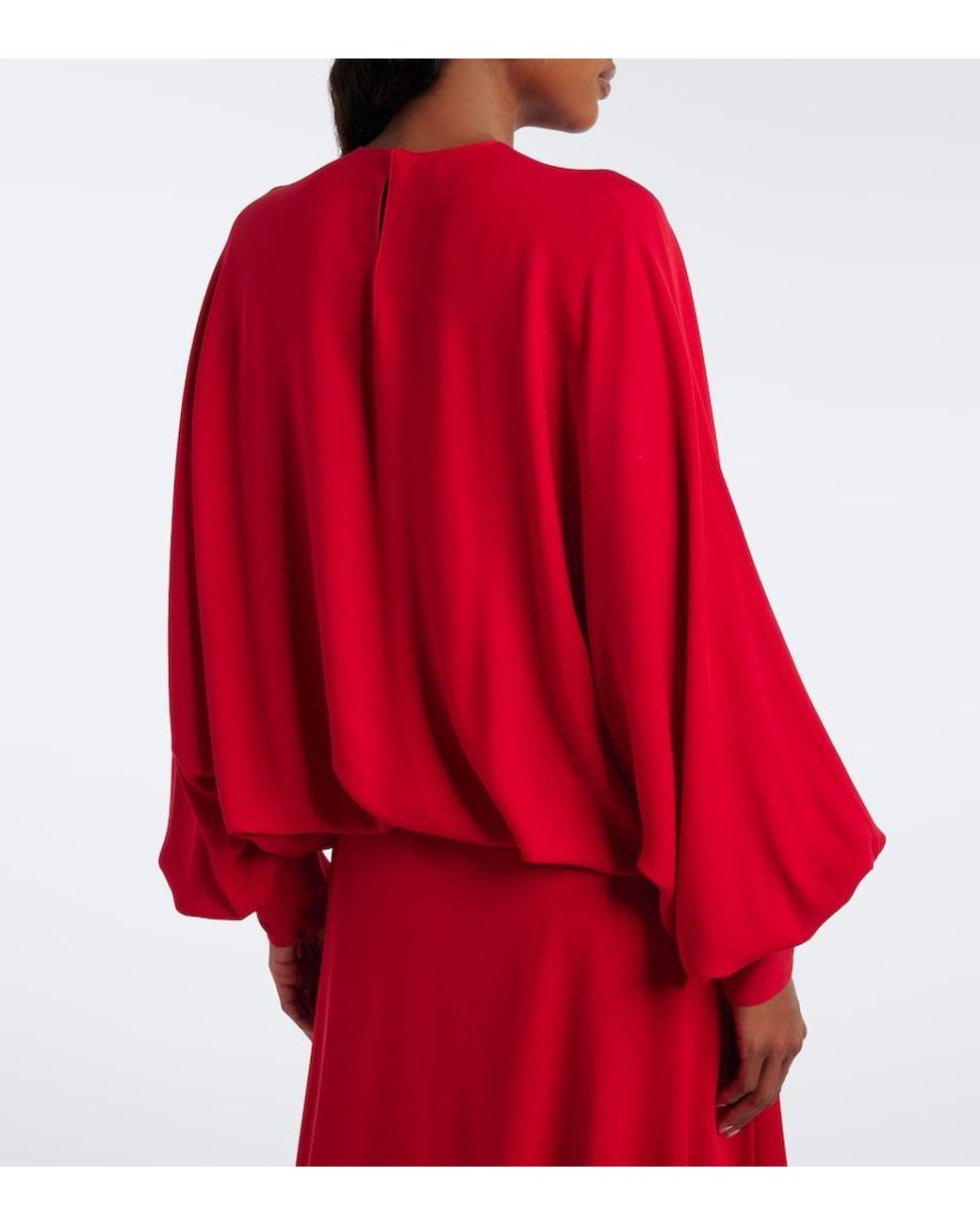 Valentino Garavani Red Silk Georgette Blouse