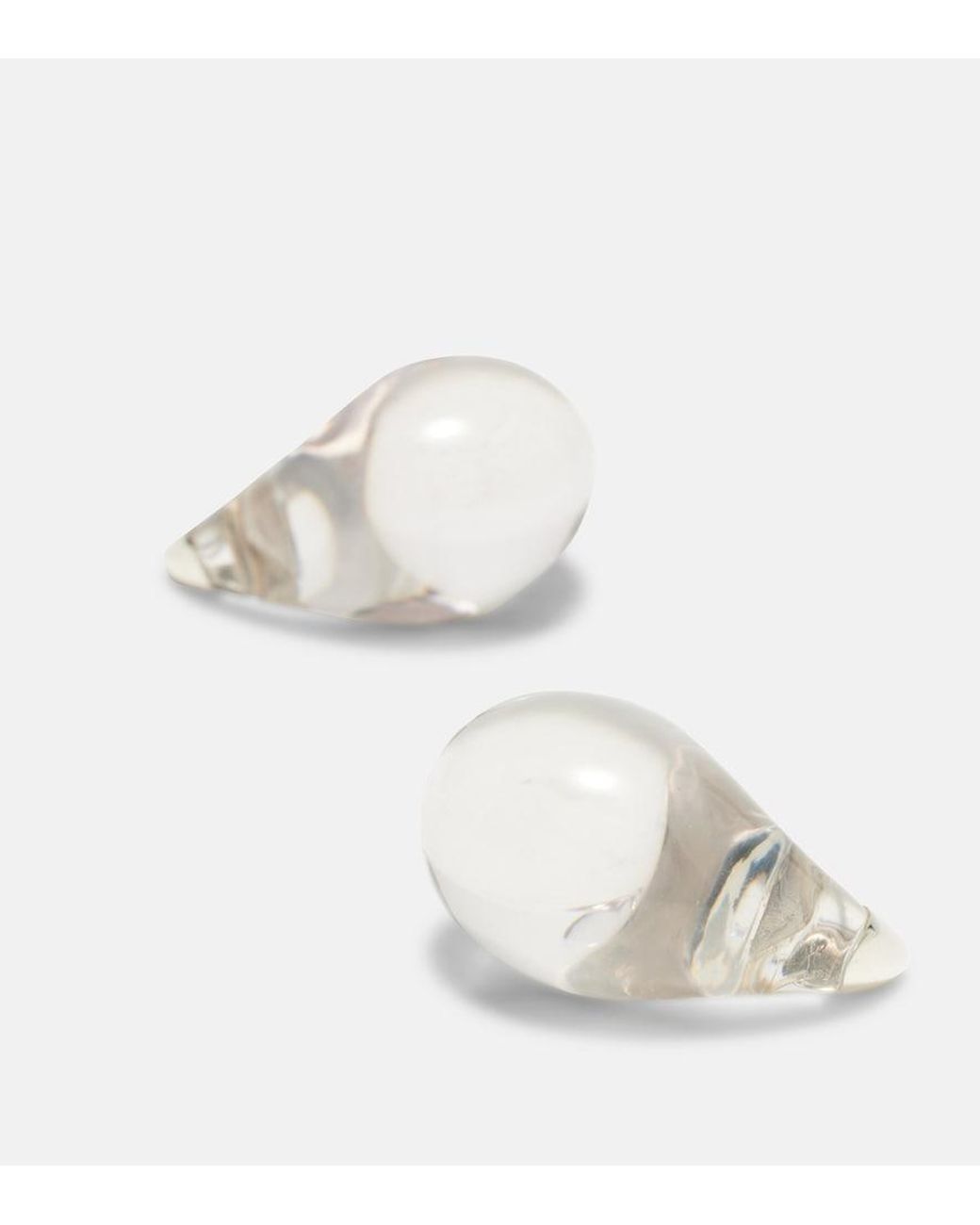 Bottega Veneta White Drop Sterling Earrings