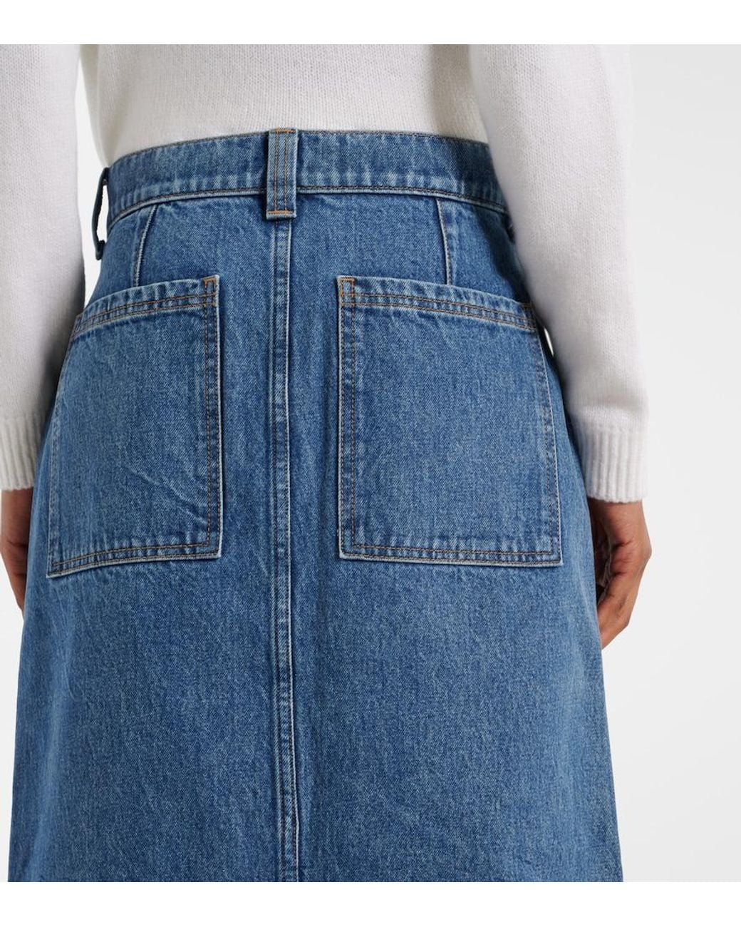 Khaite Blue Genevieve Denim Maxi Skirt