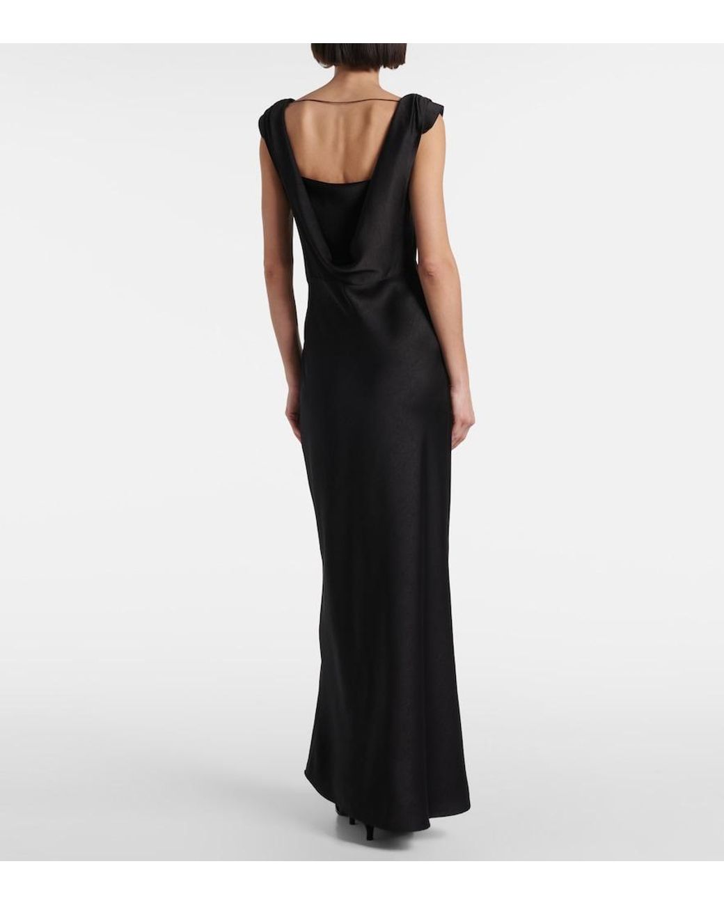 Vince Black Draped Maxi Dress