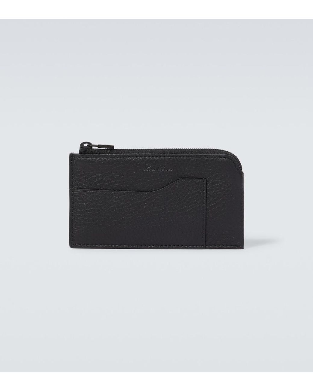 Loro Piana Black Extra Leather Card Case for men