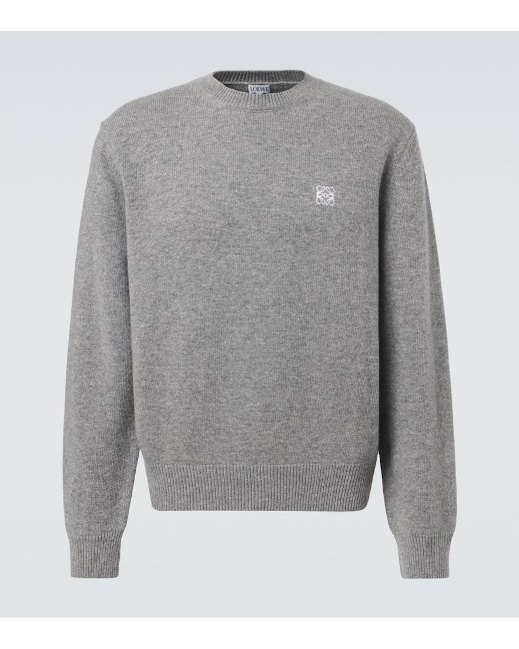 Loewe Gray Anagram Wool Sweater for men