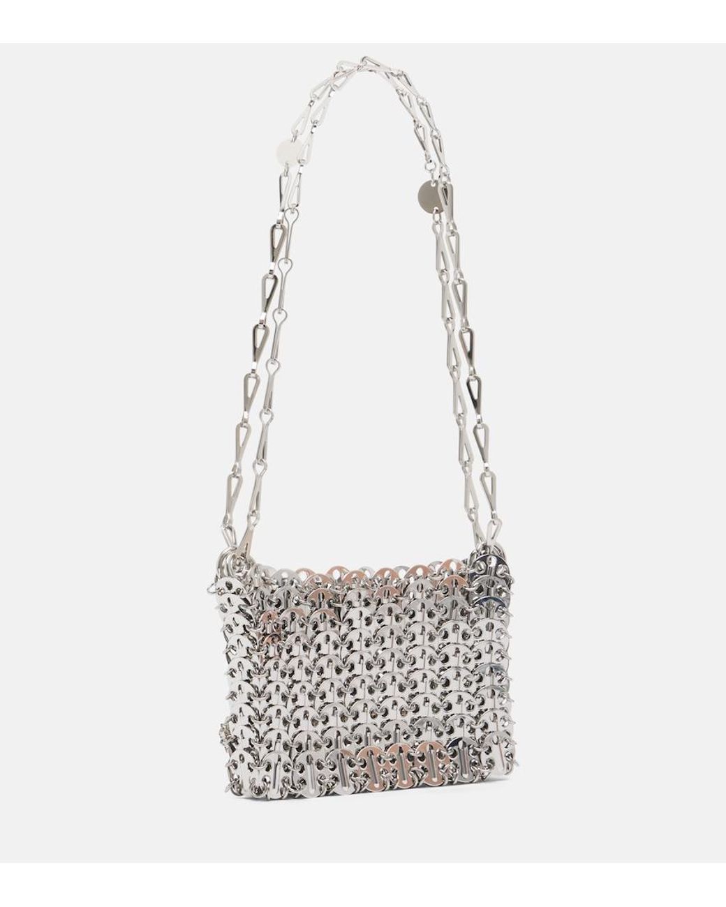 Rabanne White 1969 Nano Embellished Shoulder Bag
