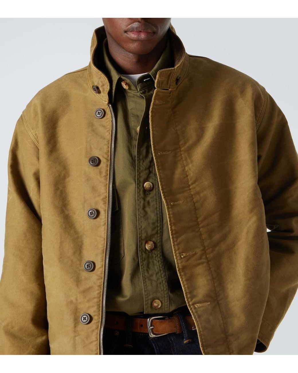 RRL Green Corduroy-Trimmed Cotton Jacket for men