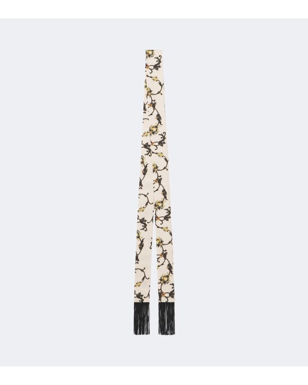 LaDoubleJ Metallic Printed Fringed Silk Twill Scarf
