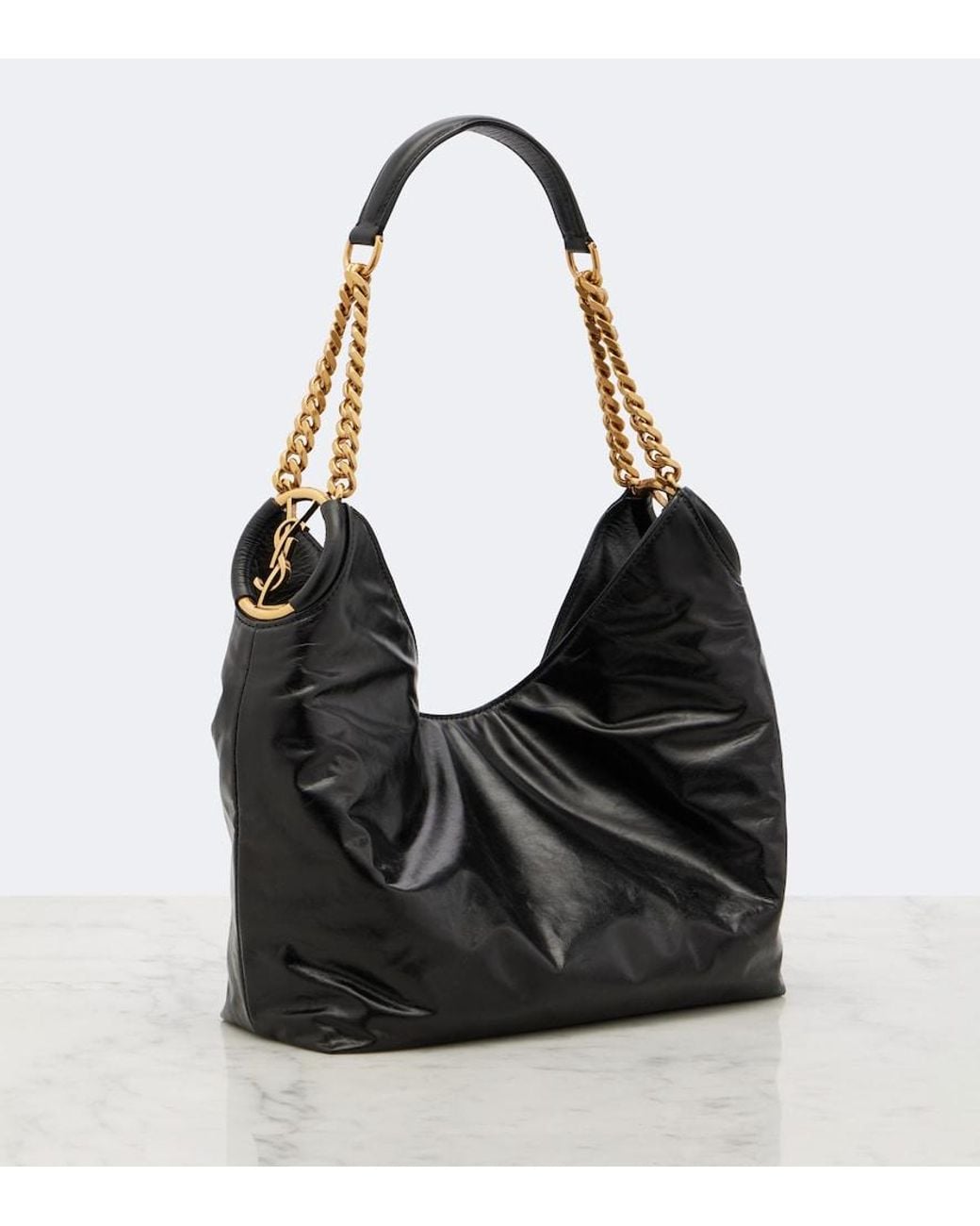 Saint Laurent Black Hortense Leather Shoulder Bag