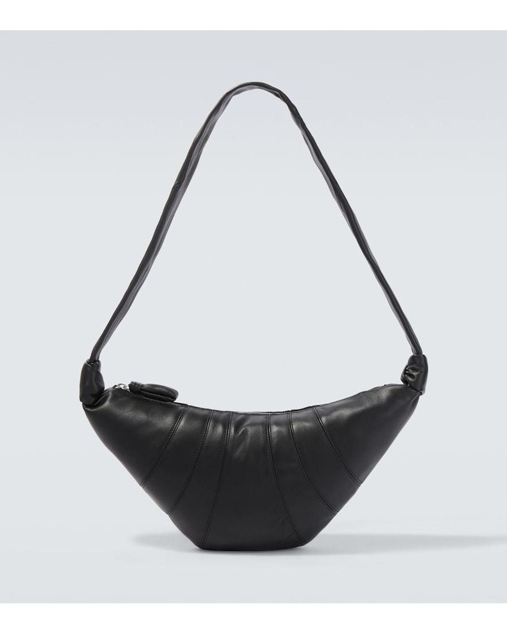 Lemaire Black Croissant Medium Leather Shoulder Bag for men