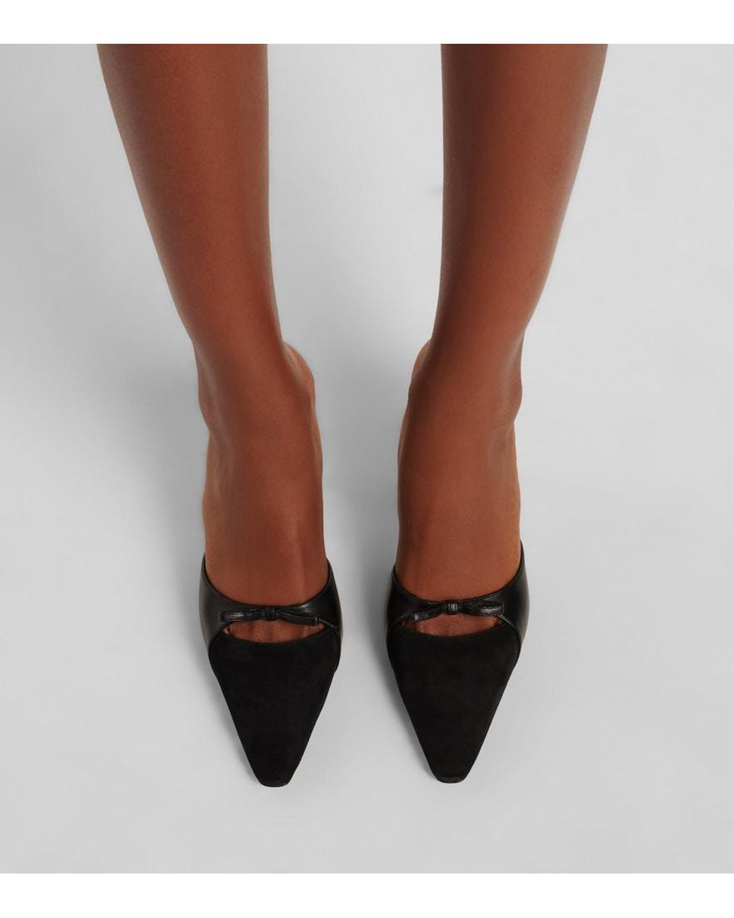 Manolo Blahnik Black Tapidpla Leather Mules