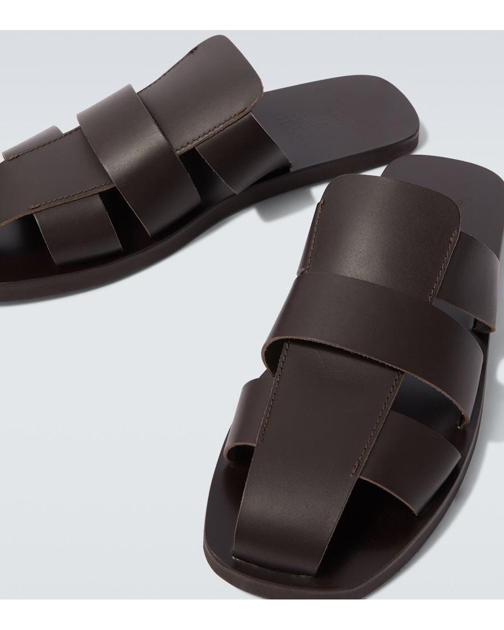Ancient Greek Sandals Brown Andreas Leather Fisherman Sandals for men