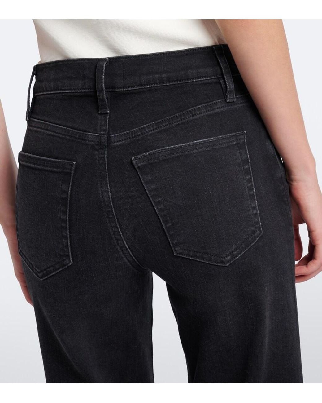 FRAME Black Palace Wide-Leg Jeans