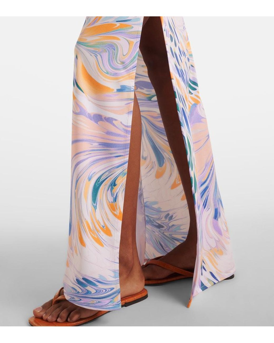 Alexandra Miro Blue Gia Printed Maxi Skirt